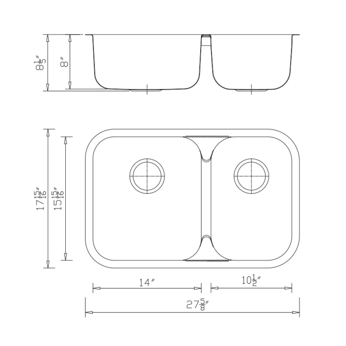 Drawn Undermount 60/40 Double Bowl - ZS2228 - Image 2